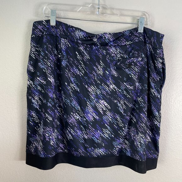 EP New York Womens XL Texture Print Black Multi Golf Skort Pull On Stretch - Picture 8 of 9
